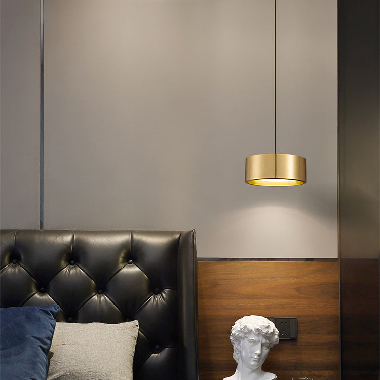 BowLift | Minimalistic Round Cylinder Iron LED Pendant Light for Bedroom