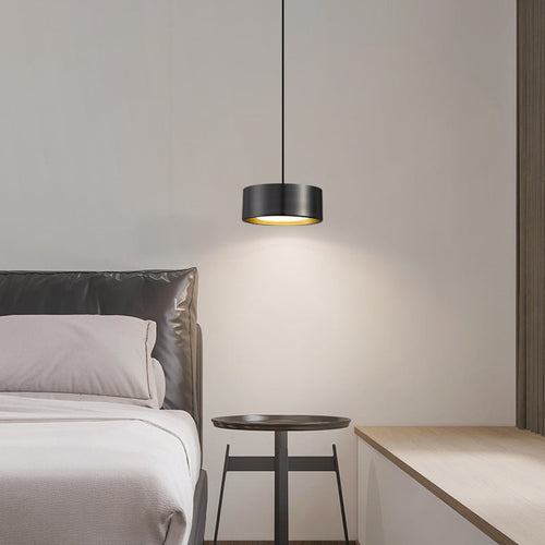 BowLift | Minimalistic Round Cylinder Iron LED Pendant Light for Bedroom