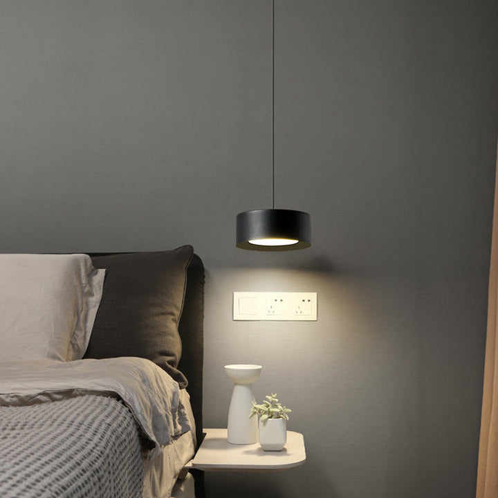 BowLift | Minimalistic Round Cylinder Iron LED Pendant Light for Bedroom