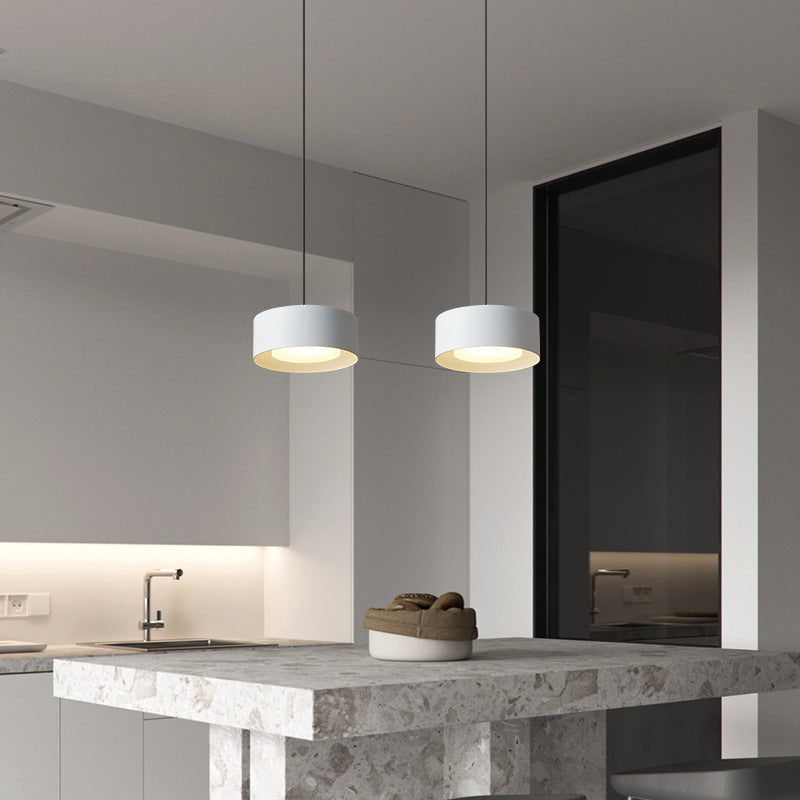 BowLift | Minimalistic Round Cylinder Iron LED Pendant Light for Bedroom