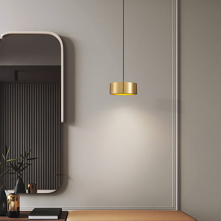 BowLift | Minimalistic Round Cylinder Iron LED Pendant Light for Bedroom