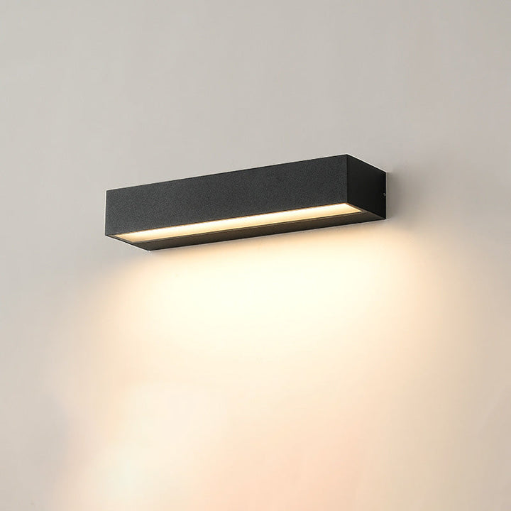 Modern Minimalist Rectangular Bar Waterproof Aluminum LED Wall Sconce Lamp For Garden | Bowlift