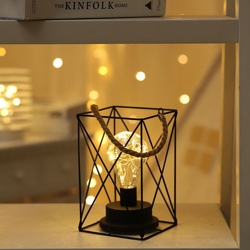 BowLift | Modern Minimalist Vertical Striped Square Round Iron LED Table Lamp For Living Room