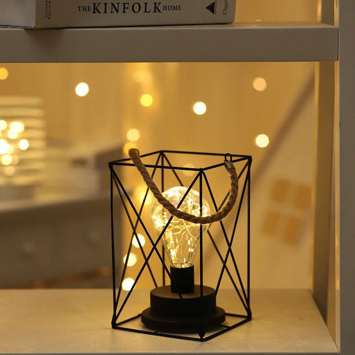 BowLift | Modern Minimalist Vertical Striped Square Round Iron LED Table Lamp For Living Room