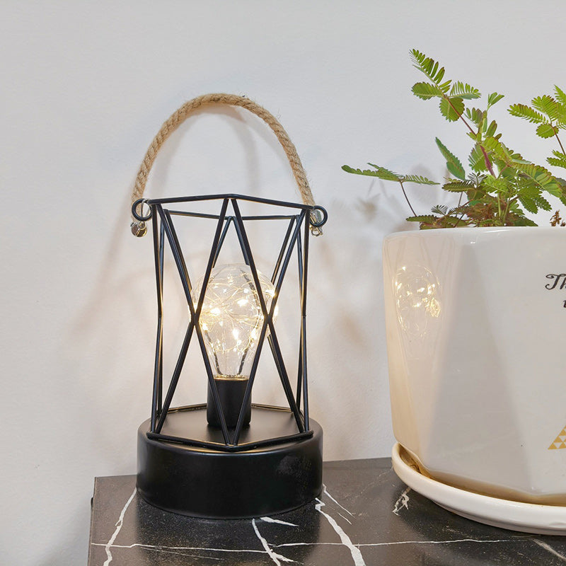 BowLift | Modern Minimalist Vertical Striped Square Round Iron LED Table Lamp For Living Room