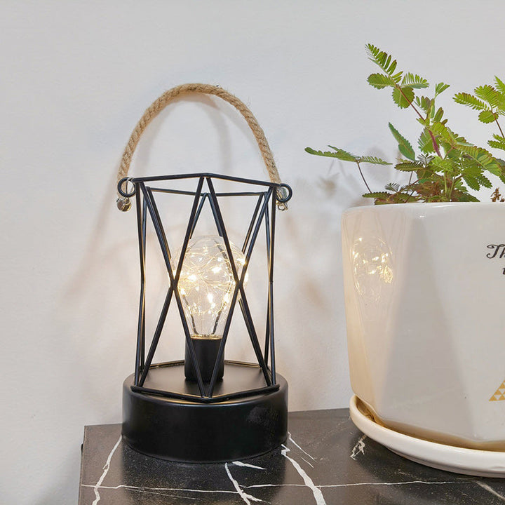 BowLift | Modern Minimalist Vertical Striped Square Round Iron LED Table Lamp For Living Room