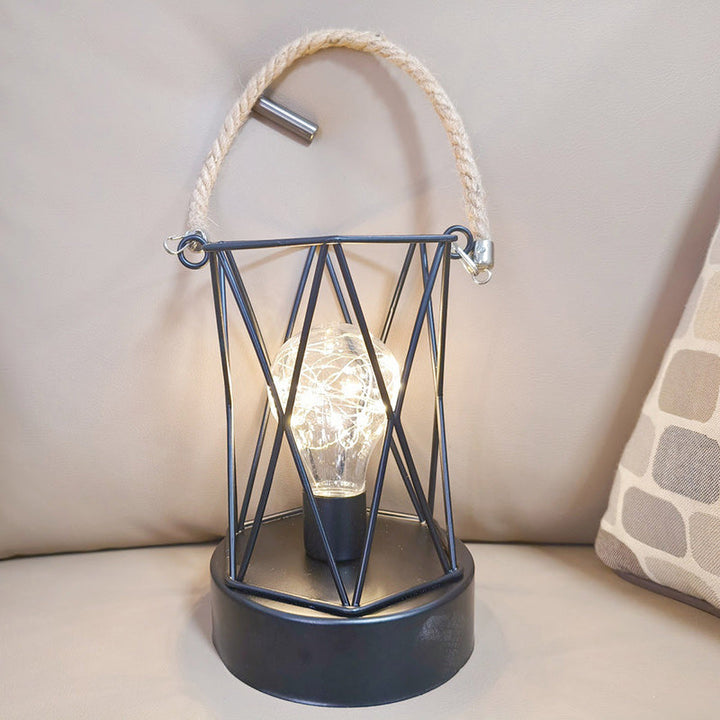BowLift | Modern Minimalist Vertical Striped Square Round Iron LED Table Lamp For Living Room