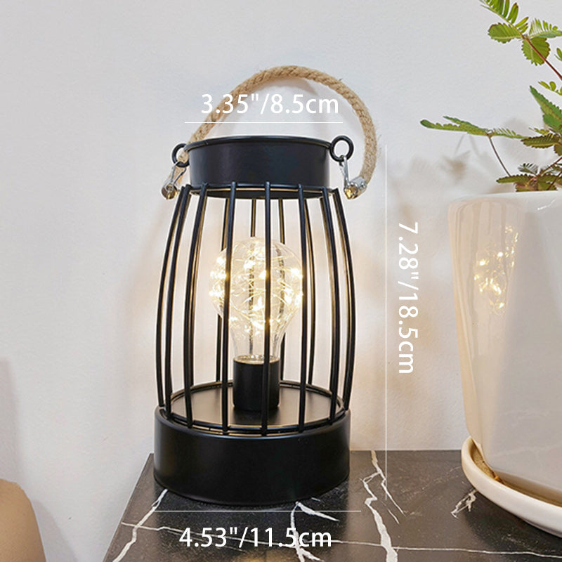BowLift | Modern Minimalist Vertical Striped Square Round Iron LED Table Lamp For Living Room