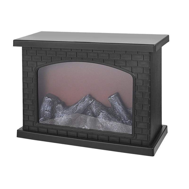 BowLift | Contemporary Retro ABS Simulated Flame Fireplace Round Battery Rectangular LED Table Lamp For Living Room