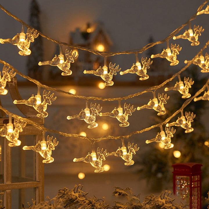 BowLift | Modern Art Deco Battery USB PVC Deer Snow Star Christmas Tree Decoration LED String Light For Entertainment Room