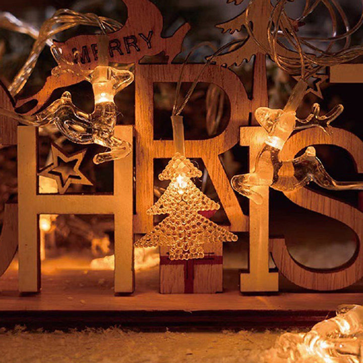 BowLift | Modern Art Deco Battery USB PVC Deer Snow Star Christmas Tree Decoration LED String Light For Entertainment Room