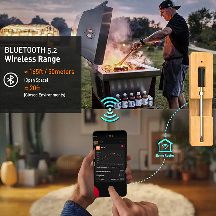 BowLift | Wireless Meat Thermometer – Perfect Steaks, BBQ, Fish, or Turkey Made Easy