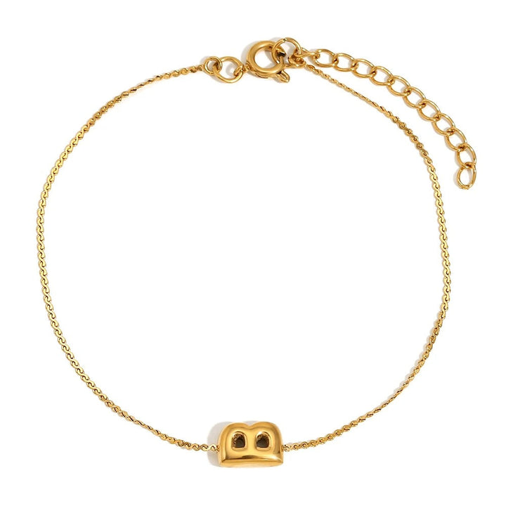 BowLift | Dainty Bubble Letter Initial Bracelet