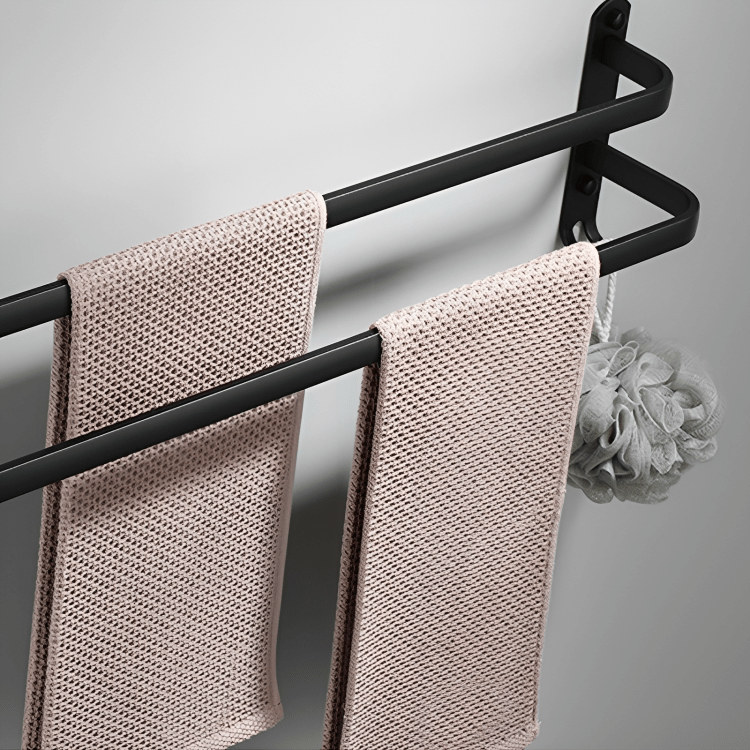 BowLift | FlexRack Wall-Mounted Bathroom Storage Shelf with Towel Holder – Space-Saving Aluminium Rack