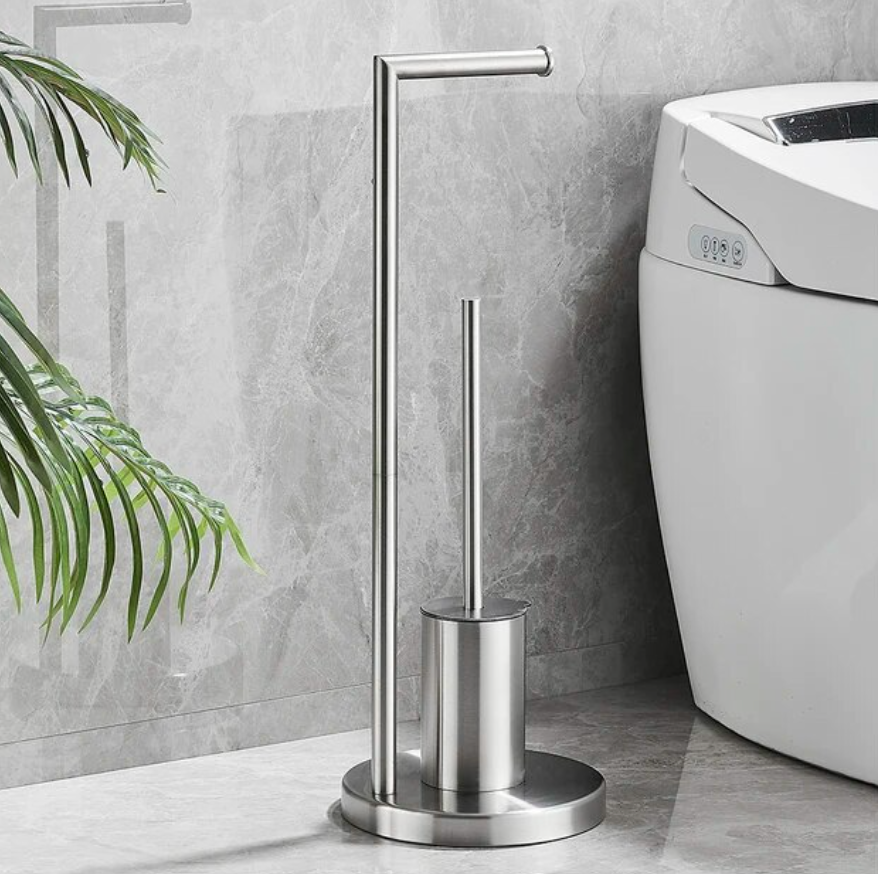 Astra Toilet Paper Holder with Brush Bowlift