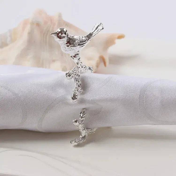 BowLift | Bird & Flower Napkin Rings - 4 Pieces