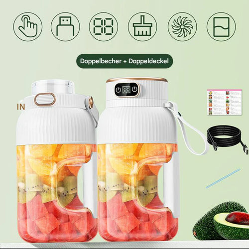 BowLift | Portable multifunctional blender with double lid and USB charging function – for smoothies and storage containers