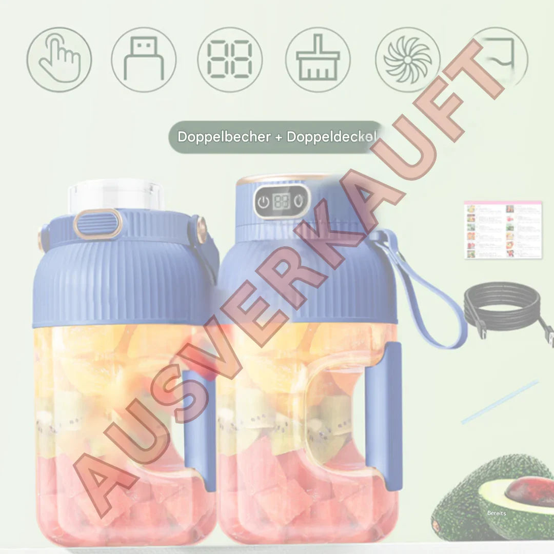 BowLift | Portable multifunctional blender with double lid and USB charging function – for smoothies and storage containers