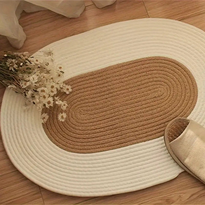 BowLift | Boho Braided Hemp Oval Rug