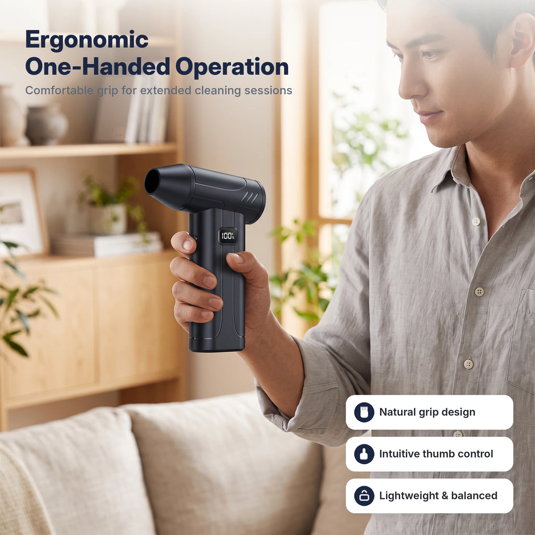 BowLift | 100,000 RPM Cordless Air Duster Blower with LED Light and Battery Display