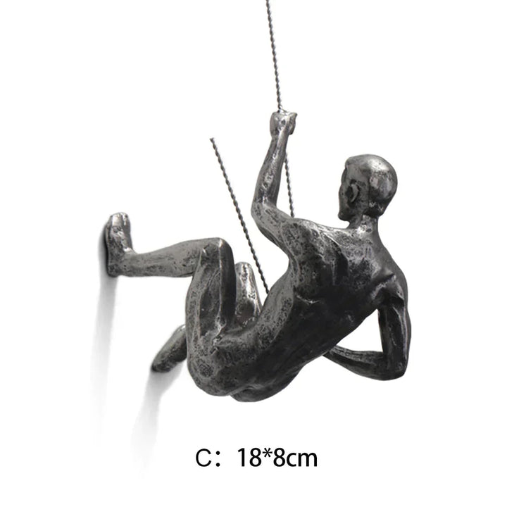 BowLift | CraftedClimb Climbing Figures Wall Decoration – Inspiring Wall Art of Resin and Iron