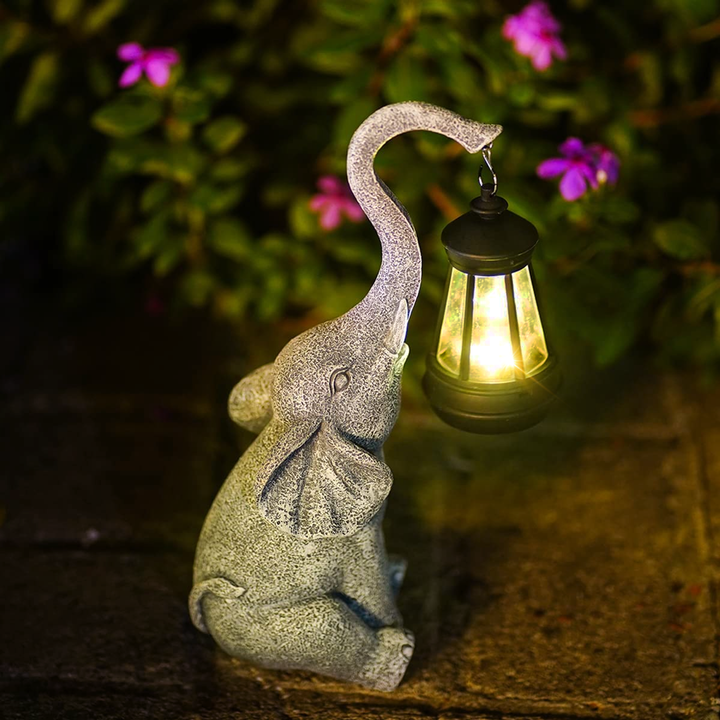 BowLift | Solar Elephant Garden Lamp – Warm Ambient Light