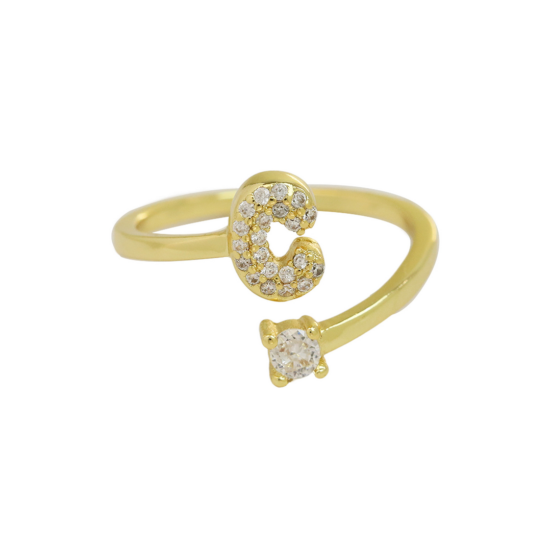BowLift | Dainty Bubble Diamond Wrap Initial Ring