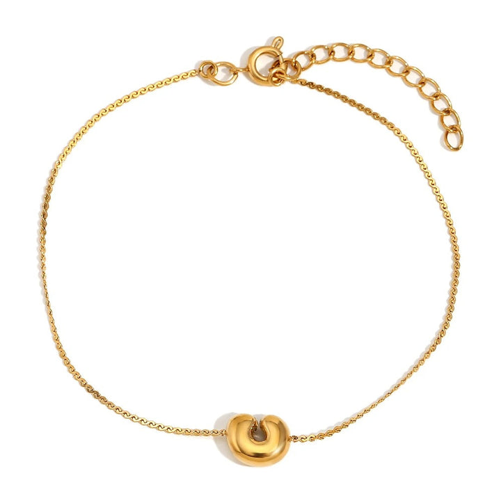 BowLift | Dainty Bubble Letter Initial Bracelet