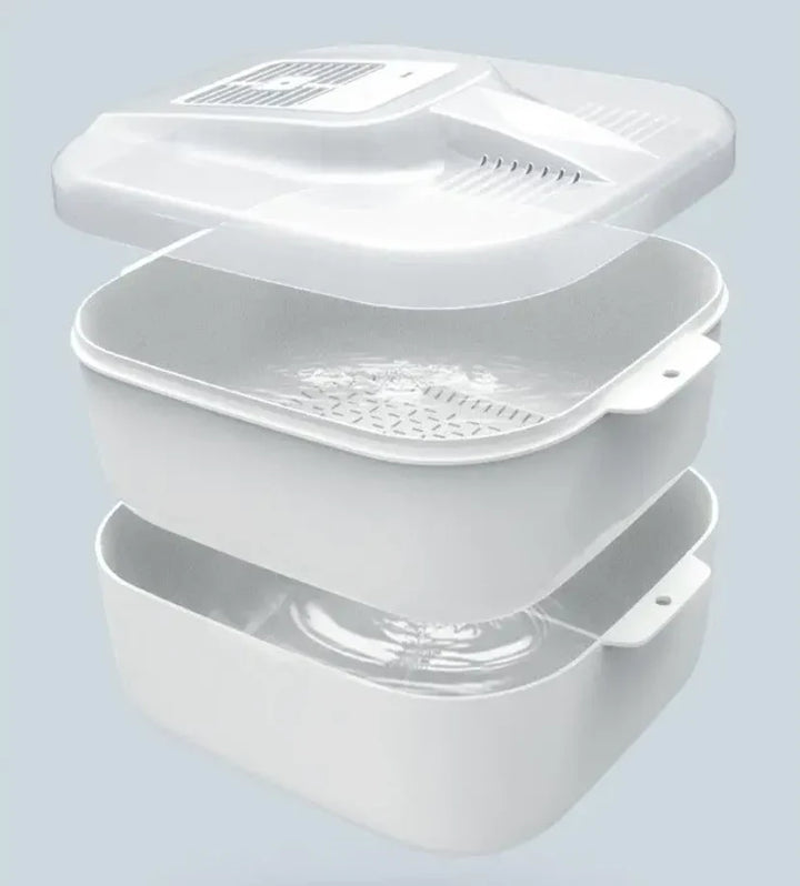 BowLift | Multifunctional Fruit and Vegetable Cleaning Box – Automatic Cleaner with Draining Basket & Storage Lid