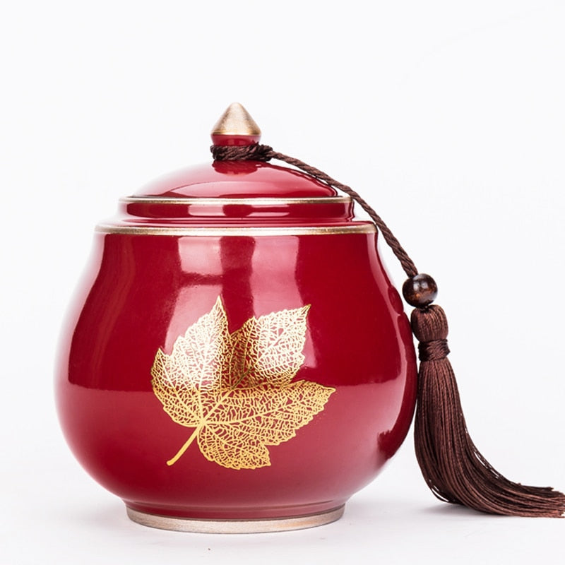 BowLift | Ceramic Teapot Tea Cajon Tea Box Storage Tea Container Moisture-Proof Sealed Tank Storage Tank Candy Jar Storage Box