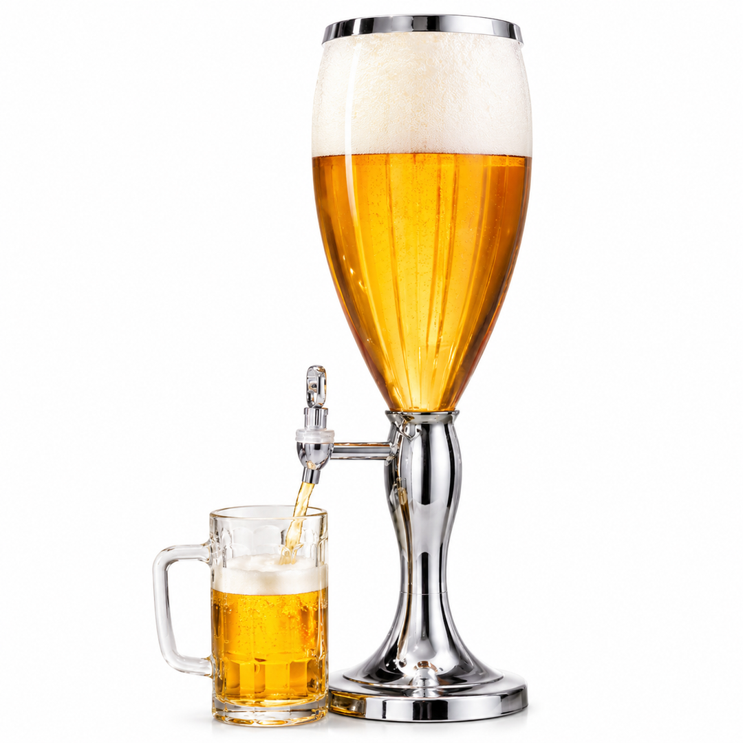 Large Capacity Self-Service Beverage Dispenser with Chrome Stand and Tap Bowlift