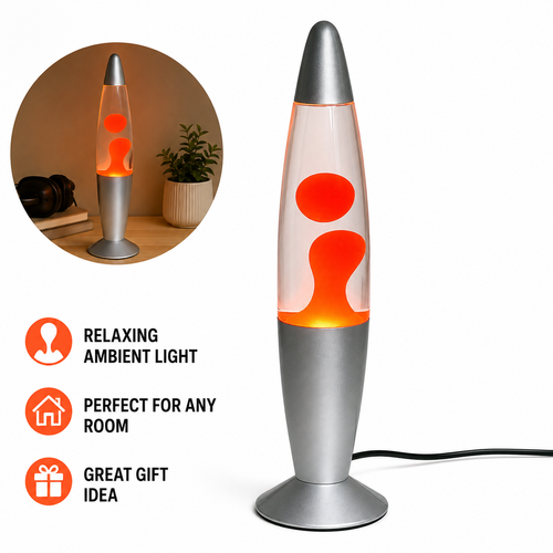 USB-Powered Ambient Lava Lamp with Soothing Motion Wax Bowlift