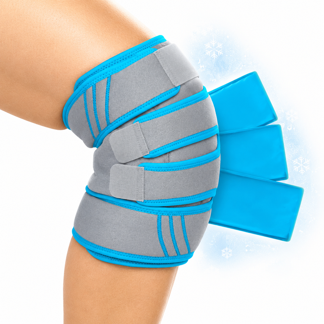 Adjustable neoprene knee support brace with triple hook and loop straps Bowlift