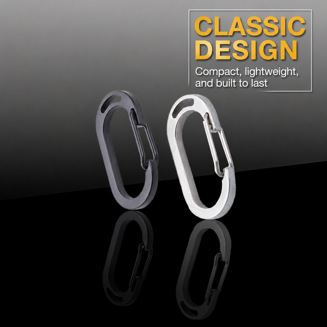 Slim oval spring-gate carabiner keyring Bowlift