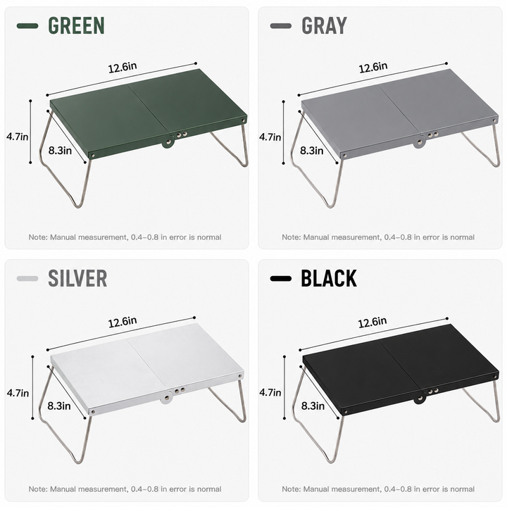 Portable folding aluminum camping table with low-profile collapsible legs Bowlift