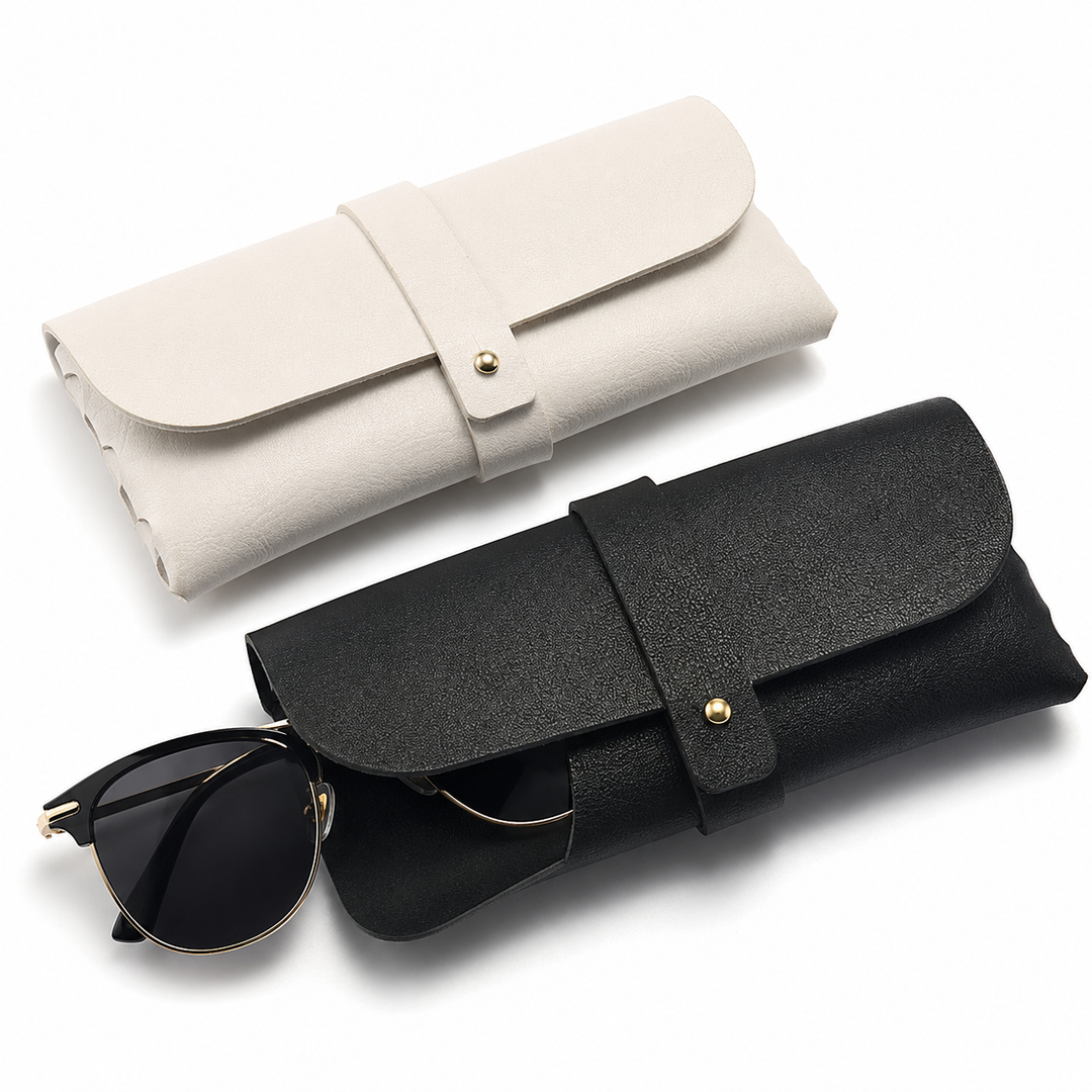 Folding premium soft leather sunglasses roll pouch Bowlift