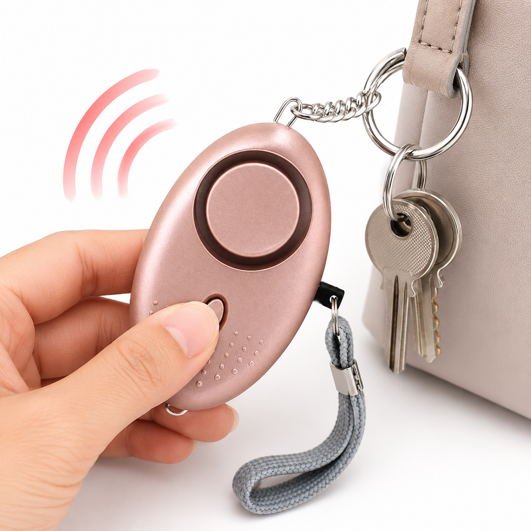 Compact personal safety alarm keychain Bowlift