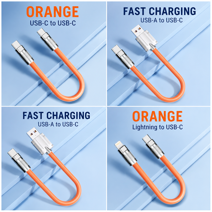 Short flexible fast charge USB to Lightning braided charging cable Bowlift