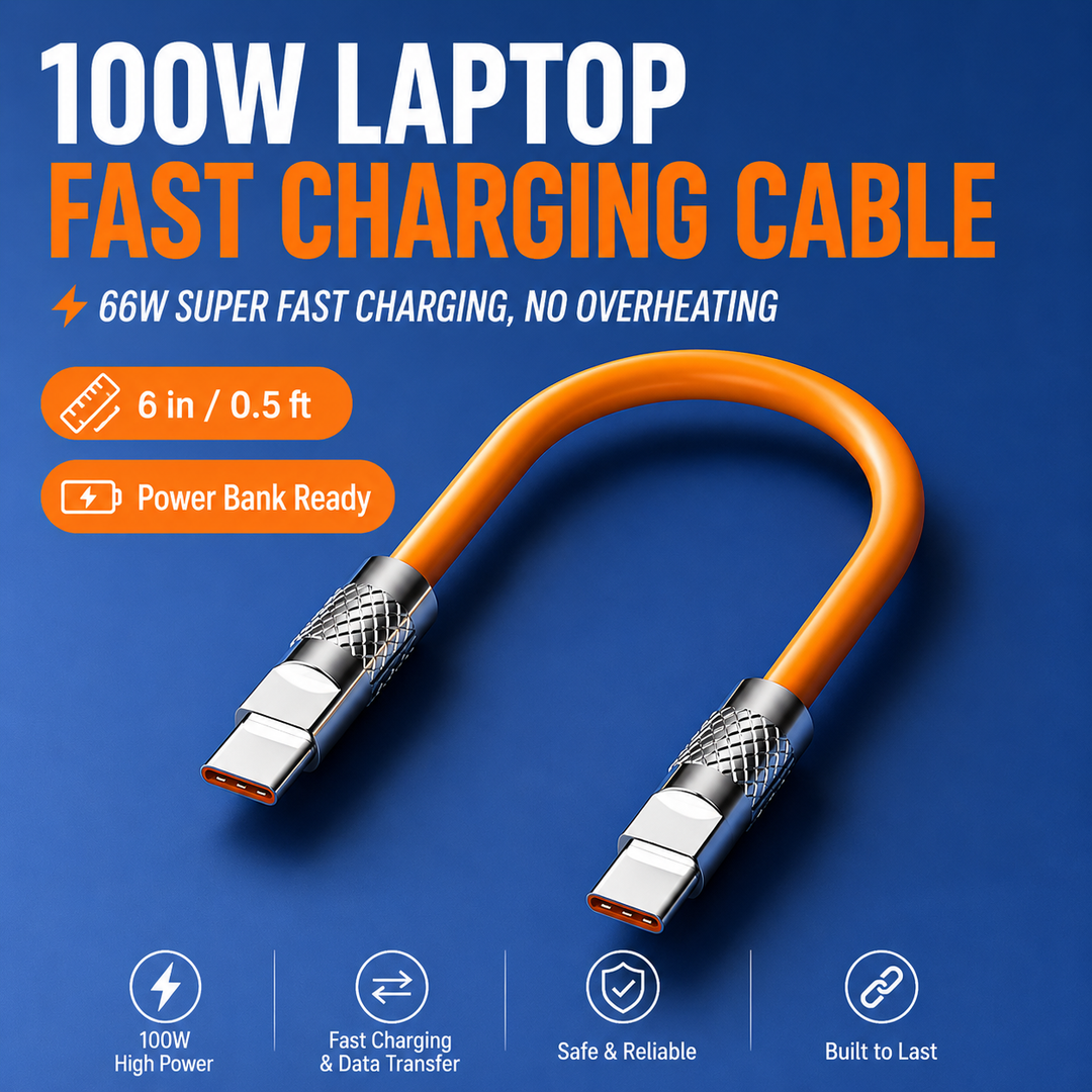 Short flexible fast charge USB to Lightning braided charging cable Bowlift