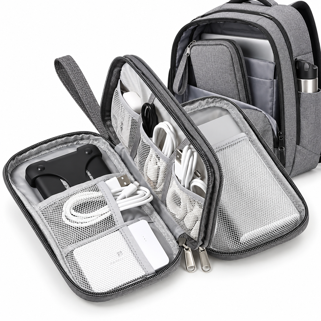 Compact RFID Travel Tech Organizer Wristlet Pouch Bowlift