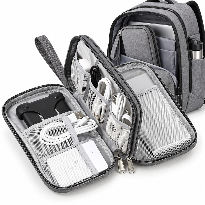Compact RFID Travel Tech Organizer Wristlet Pouch Bowlift