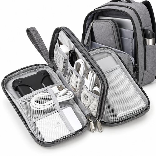 Compact RFID Travel Tech Organizer Wristlet Pouch Bowlift