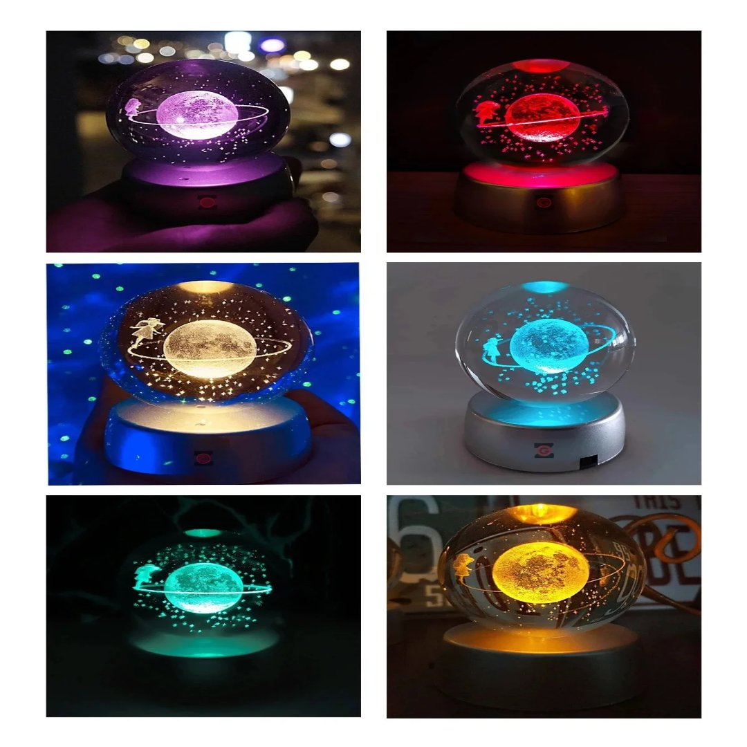 BowLift | Dreamy Galaxy 3D Planets Lighted Glass Sphere