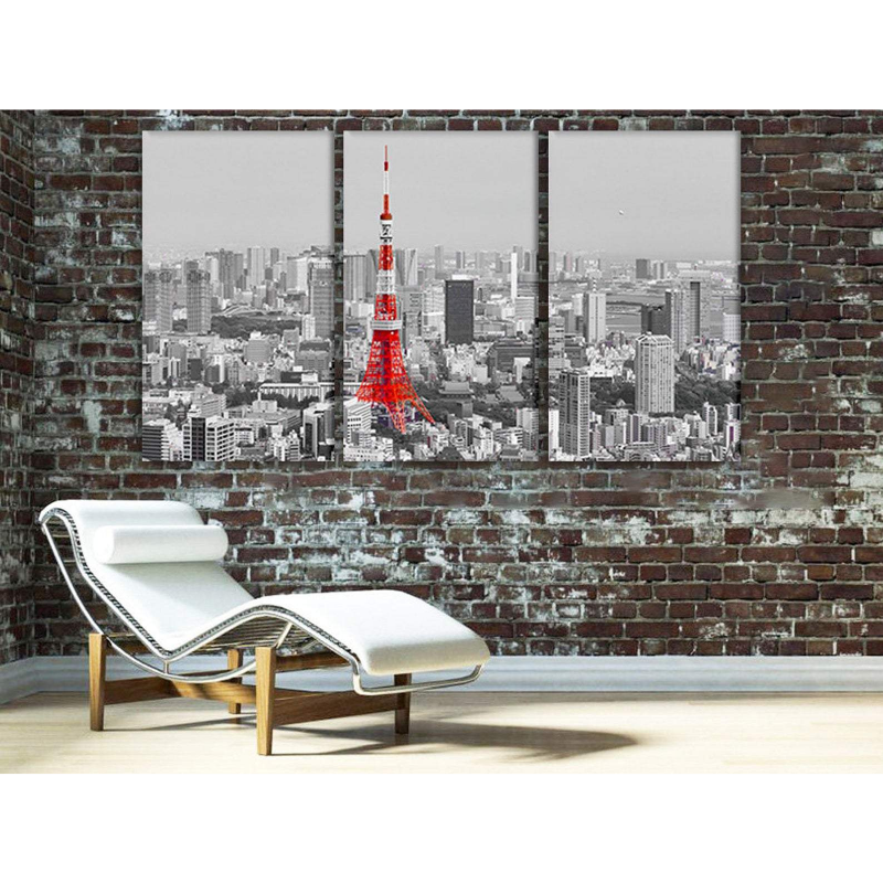 Simplistic Tokyo Tower Landscape - Canvas Wall Art Painting | Bowlift
