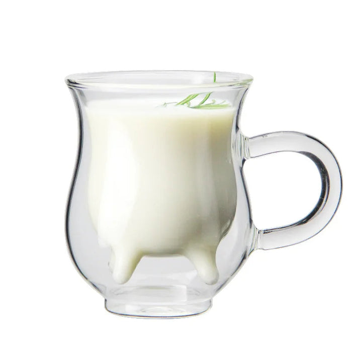 BowLift | Cow Double Layer Glass Mug