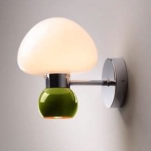 BowLift | Cream Glass Mushroom Wall Sconce Light