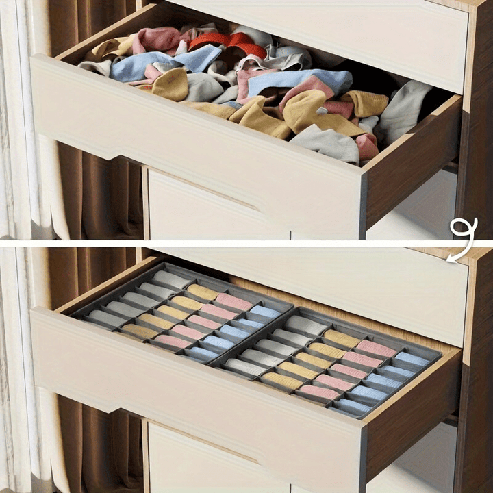 BowLift | FoldBox - 2-Pack Collapsible Storage Bins with 24 Compartments