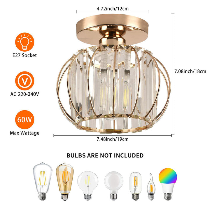 BowLift | Crystal Ceiling Light with Gold Flush Mount