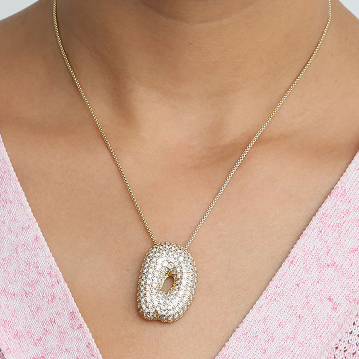 BowLift | Chunky Bubble Diamond Dazzle Initial Necklaces