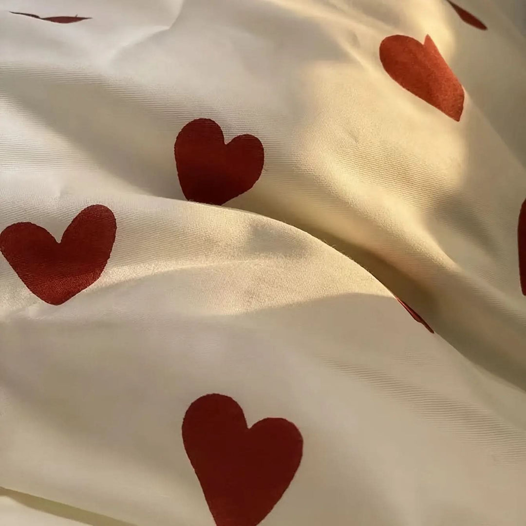 BowLift | Heart Print Bedding Set – Soft Polyester Design